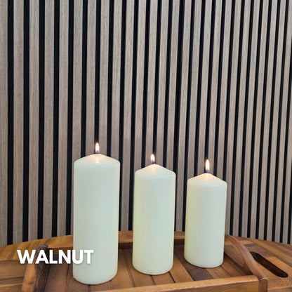 XL 300cm x 60cm Acoustic Slatted Wall Panel (Multiple Colours)